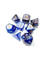 Chessex Lab Dice Lustrous Poly 7 set: Azurite w/ gold