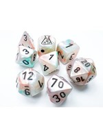 Chessex Lab Dice Luminary Lustrous Poly 7 set: Sea Shell w/ black