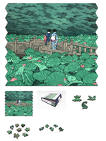 Artifact Ecru Puzzles: Kawase Hasui Shiba Benten Pond