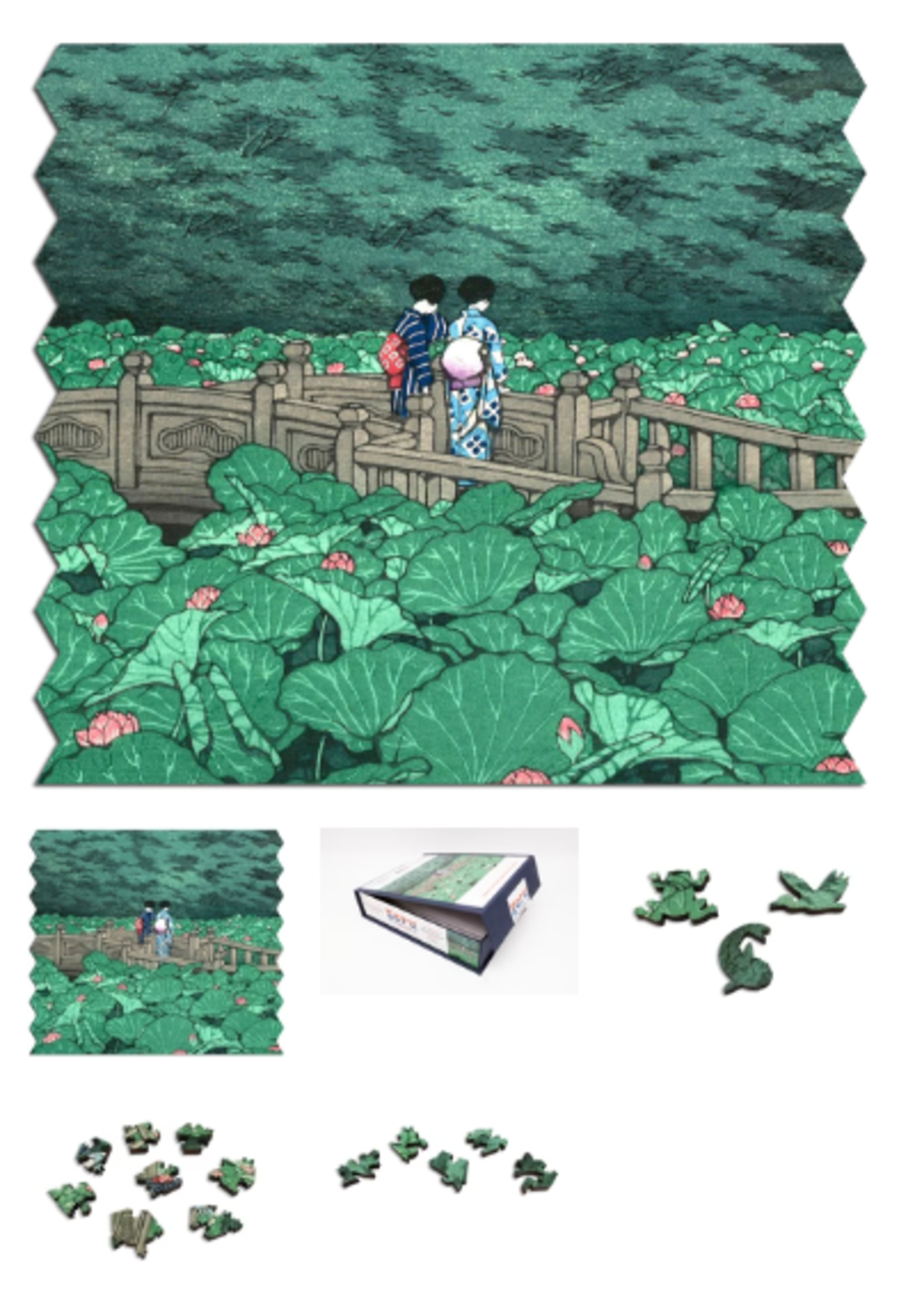 Artifact Ecru Puzzles: Kawase Hasui Shiba Benten Pond