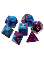 Chessex Gemini Mini 7 Set: Purple and Teal w/ gold