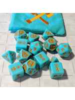 Gyld Bludgeoning Damage Dice - Teal with Copper (14)