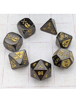 Gyld Metal Piercing Damage Dice - Black with Gold (7)