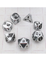 Gyld Metal Slashing Damage Dice - Chrome with Black (7)