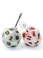 Chessex Stud Earrings Mini d20 - Festive Circus