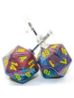 Chessex Stud Earrings Mini d20 - Festive Mosaic