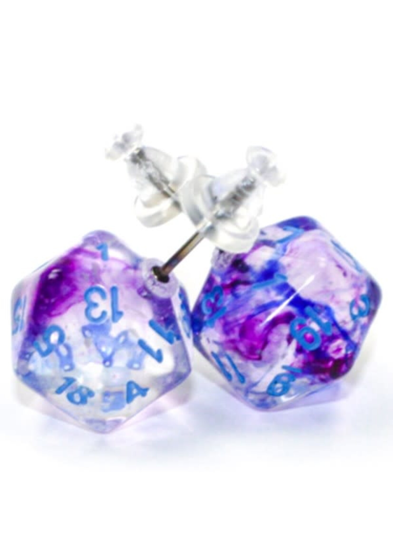 Chessex Stud Earrings Mini d20 - Nebula Nocturnal