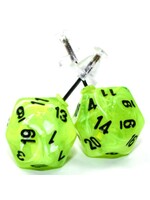 Chessex Stud Earrings Mini d20 - Vortex Bright Green