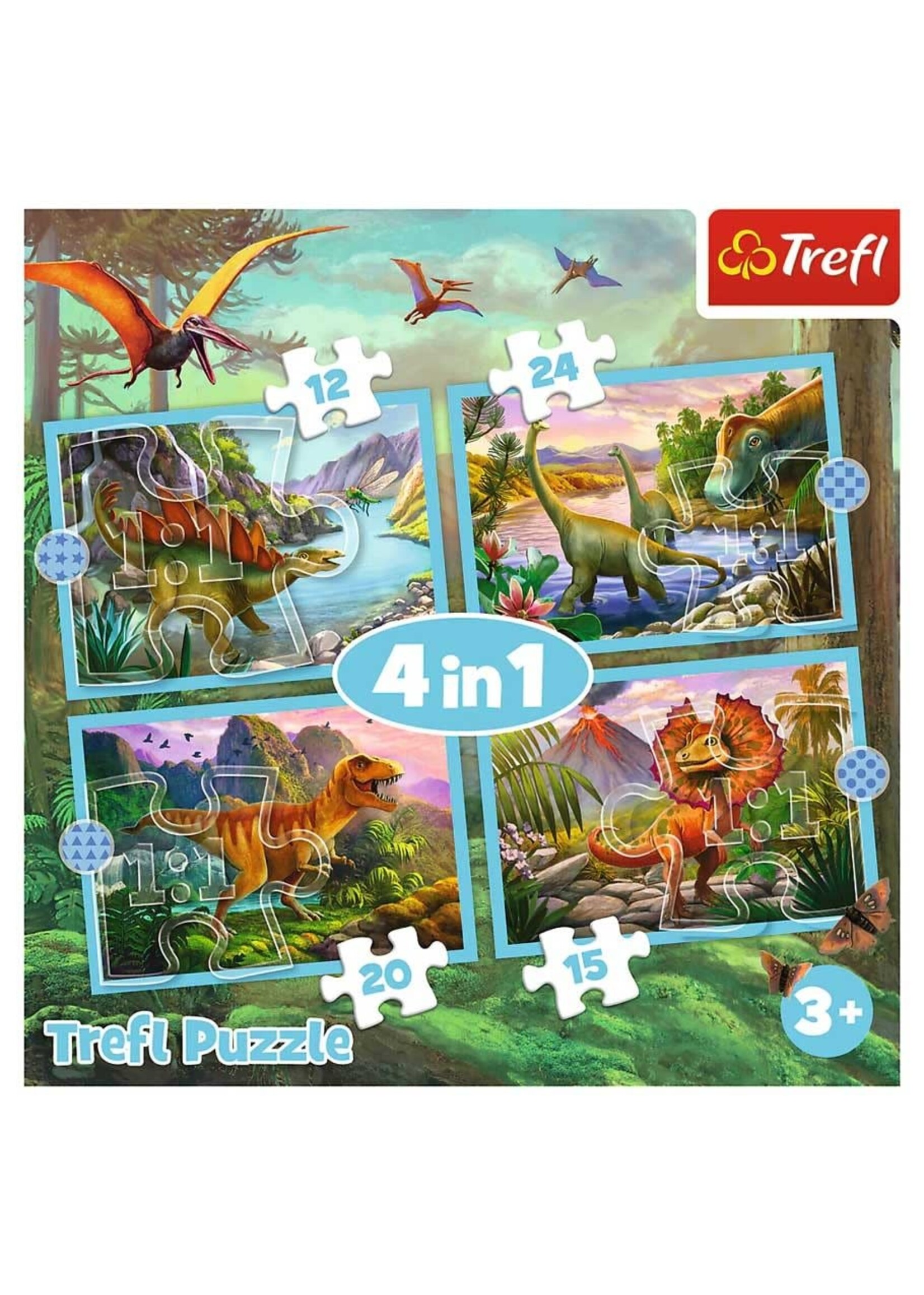 Trefl Puzzle: Unique Dinosaurs 4in1