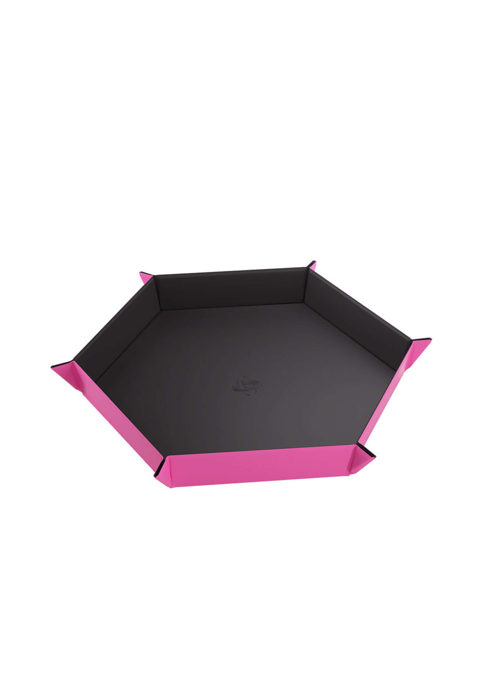 Gamegenic Magnetic Dice Tray Large Hexagonal Black w/ Pink