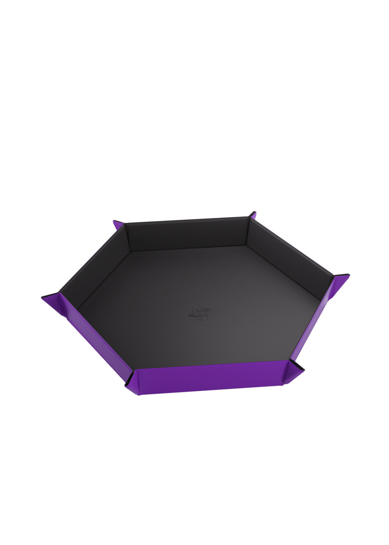 Gamegenic Magnetic Dice Tray Large Hexagonal Black w/ Purple