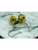 Chessex Hook Earrings Mini d20 - Marble Green