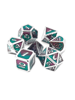 Old School Dice Old School 7 Piece RPG Metal Dice Set: Dragon Scale - Purple & Green