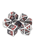 Old School Dice Old School 7 Piece RPG Metal Dice Set: Dragon Scale - Black & Red