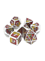 Old School Dice Old School 7 Piece RPG Metal Dice Set: Dragon Scale - Yellow & Red