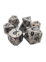 Old School Dice Old School 7 Piece RPG Metal Dice Set: Orc Forged -Ancient Silver w/ Black