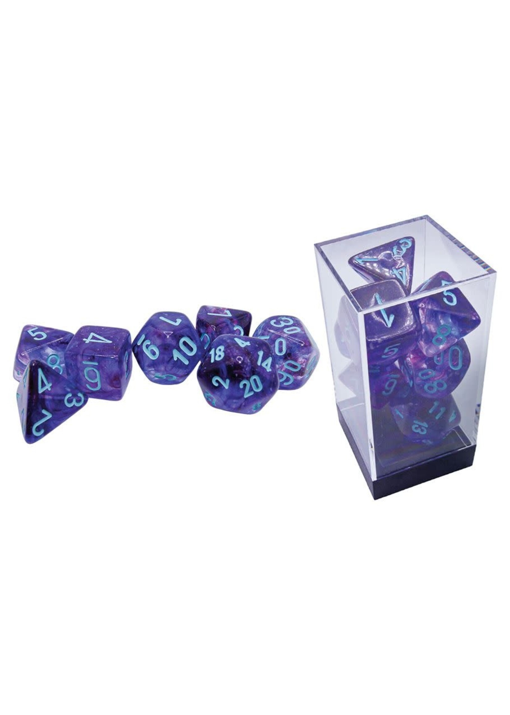 Chessex 7-set Mega Hedrals: Nebula Nocturnal w/ teal
