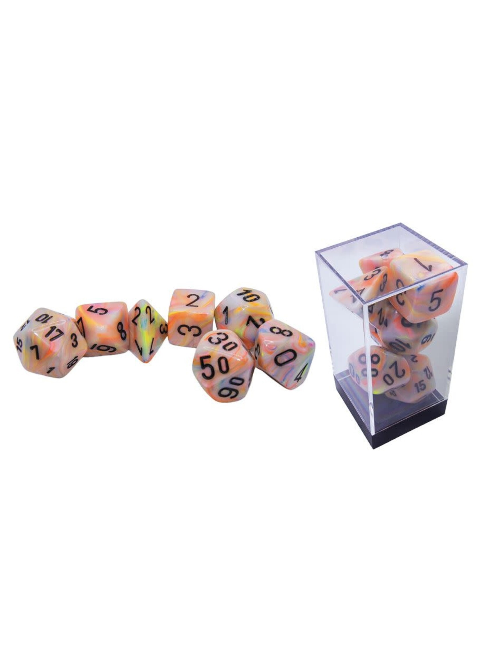 Chessex 7-set Mega Hedrals: Festive Circus w/ black