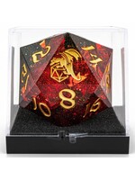 Hymgho Premium Gaming d20 55mm Sharp Edged Resin: Red with Gold