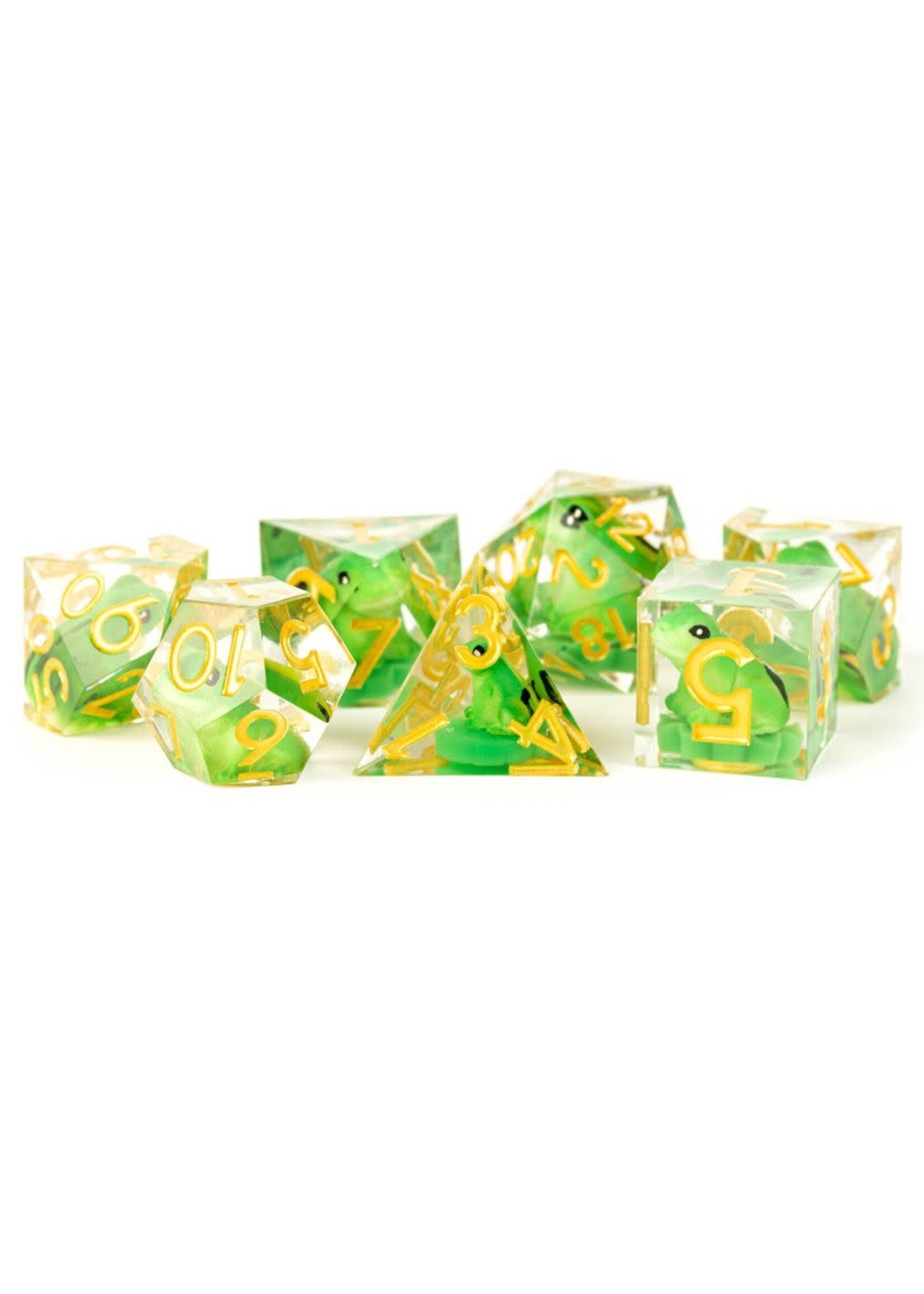 Fanroll LLC 7-Set Sharp Edge Resin: Frog Dice