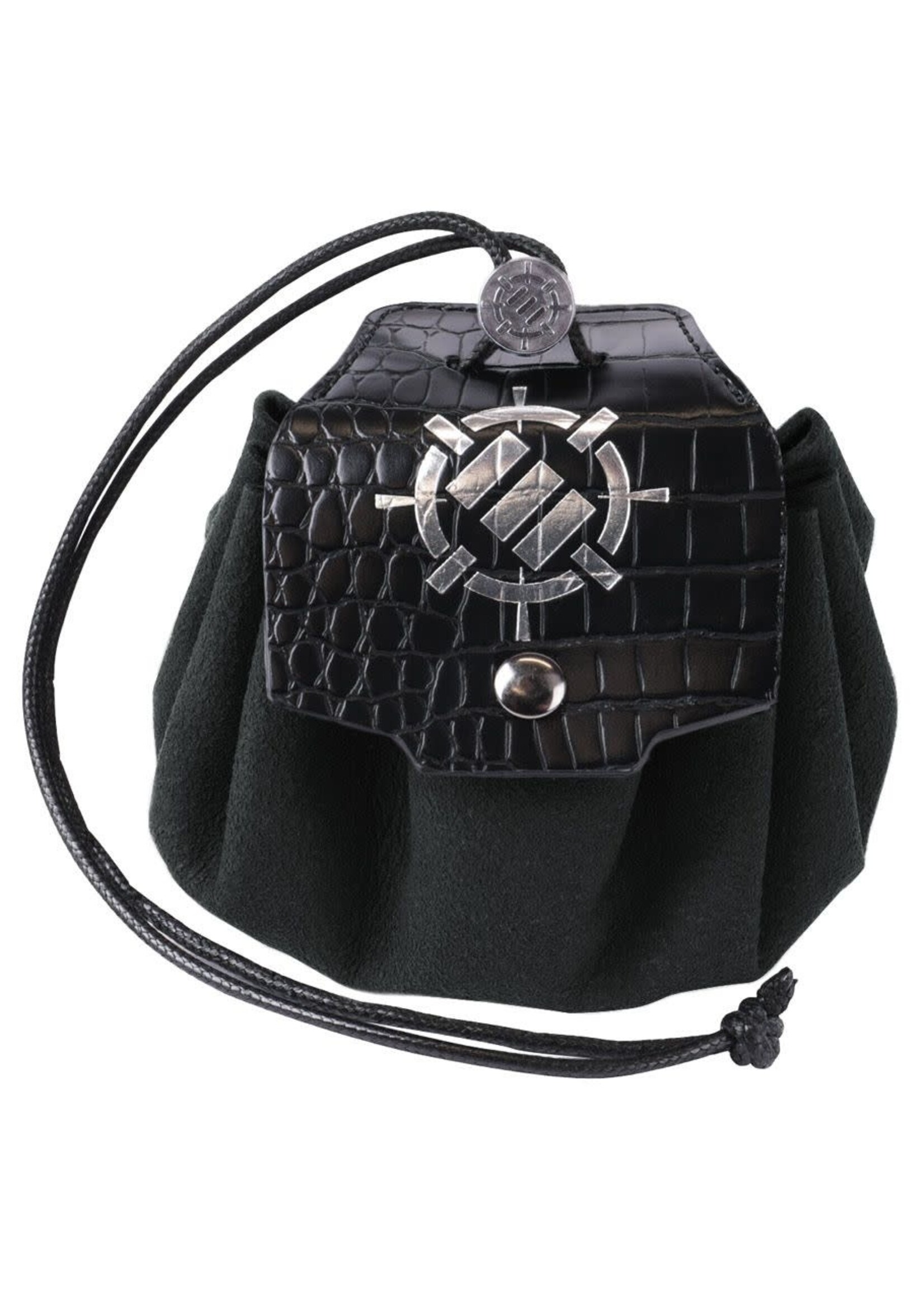 Enhance Gaming 7-Set Enhance: Enamel Dice Set with Drawstring Pouch Black