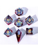 Hymgho Premium Gaming 7-Set Captured Magic Liquid Core Hand Sanded Sharp Edge Resin: Elemental Mana