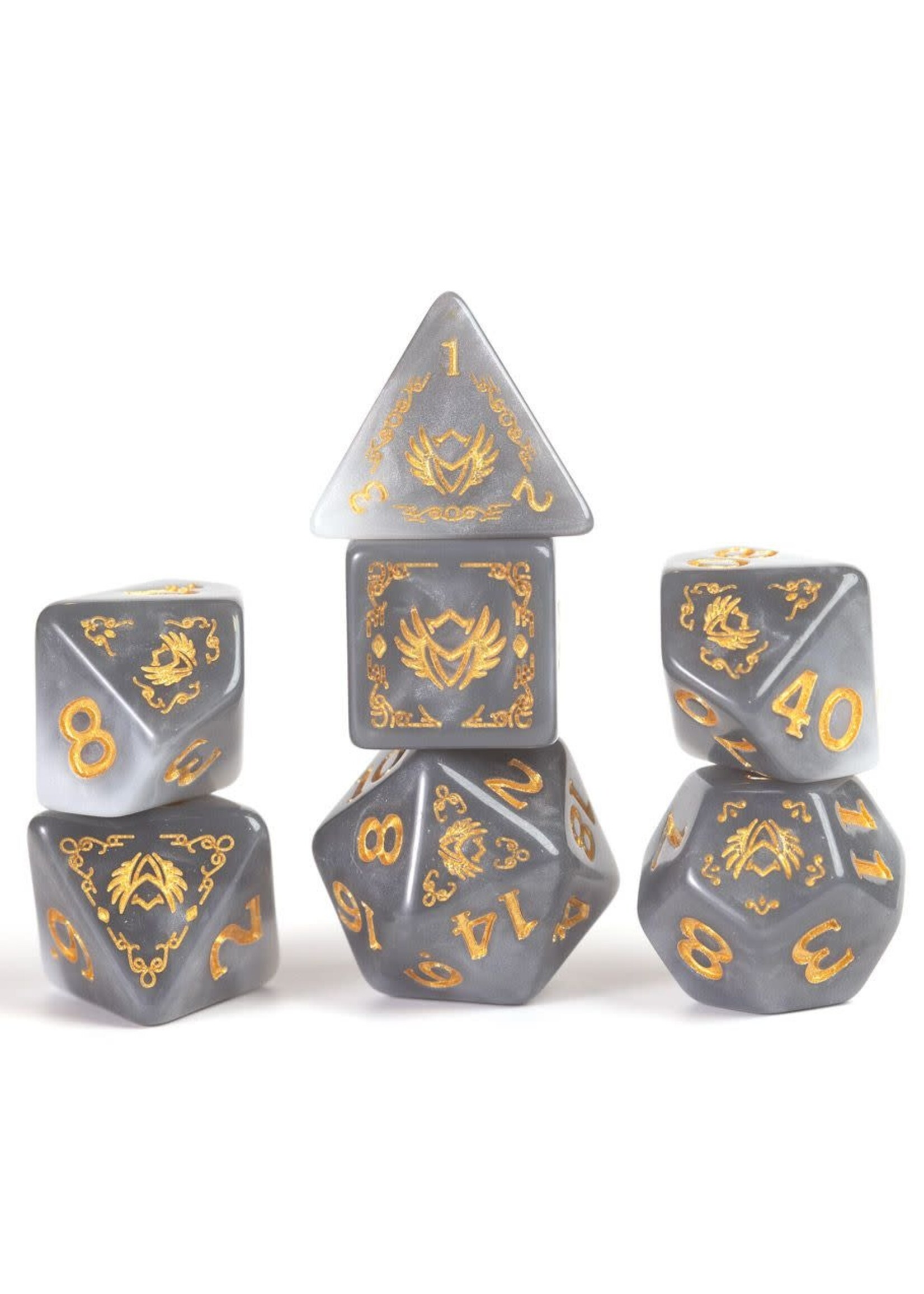 Sirius Dice D&D Adventure Dice: Paladin (White and Grey)