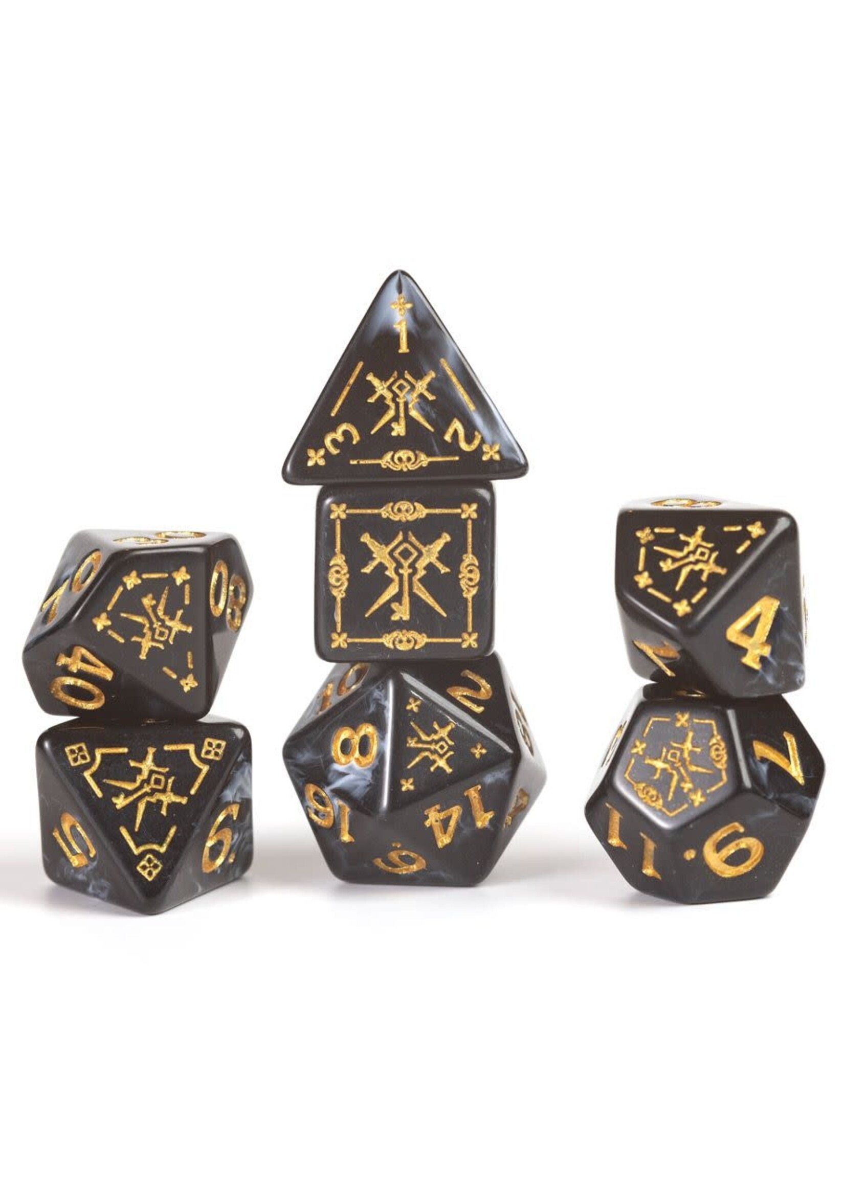 Sirius Dice D&D Adventure Dice: Rogue (Black)