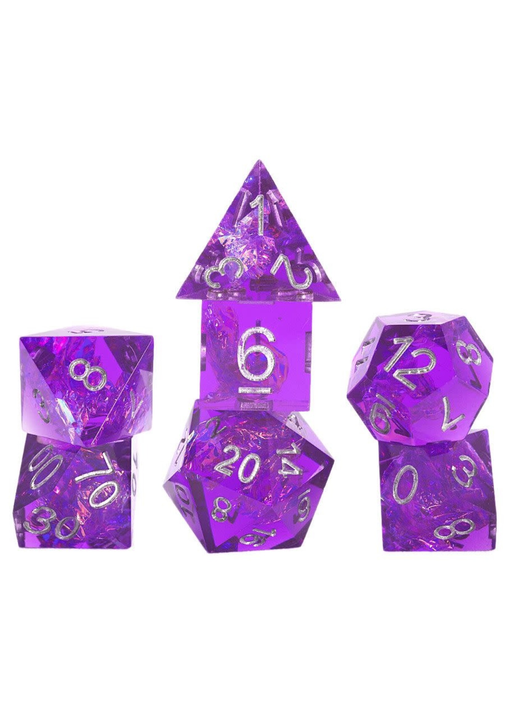 Sirius Dice 7-Set Sharp-edged Purple Fairy