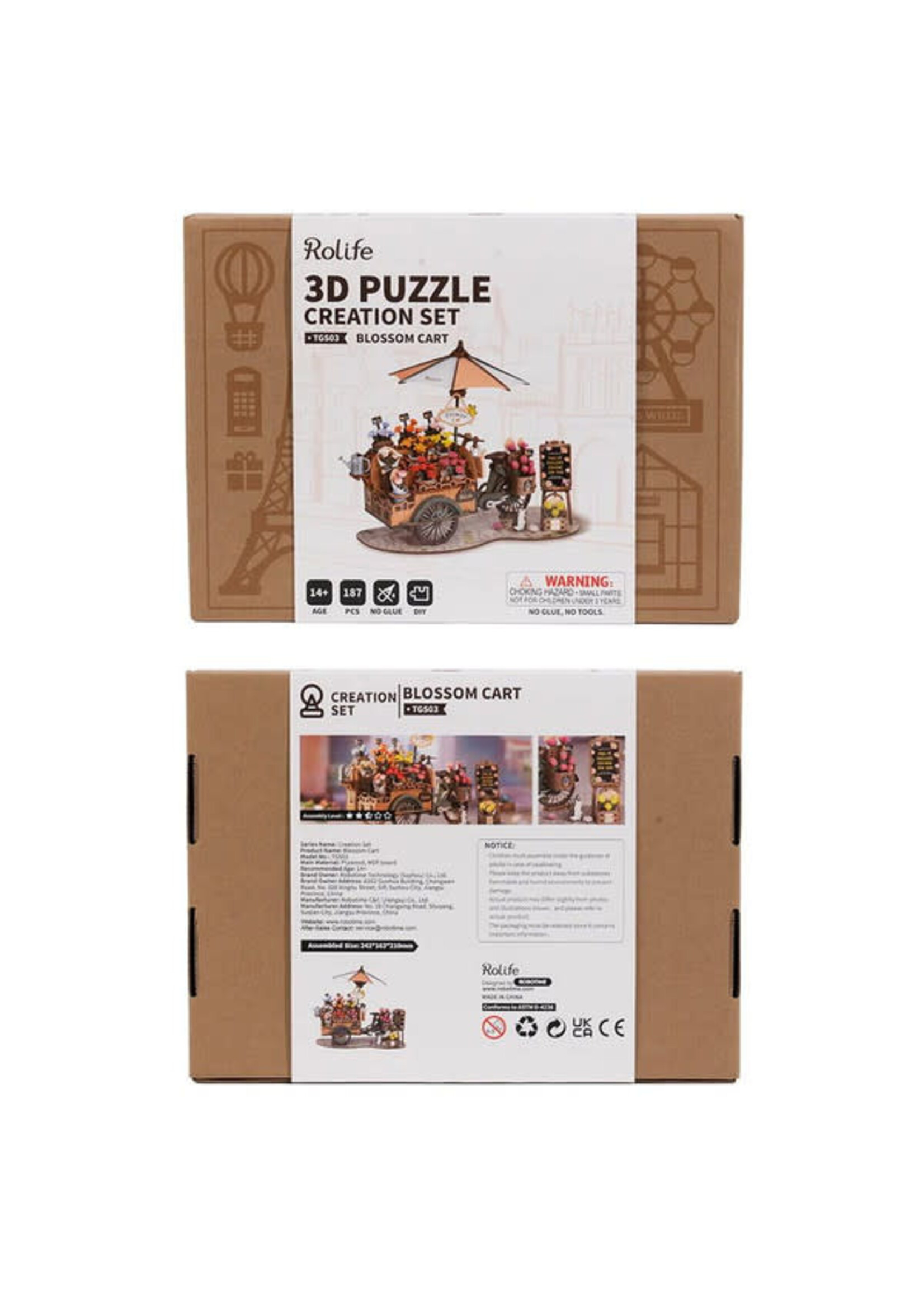 Robotime 3D Puzzle: Blossom Cart