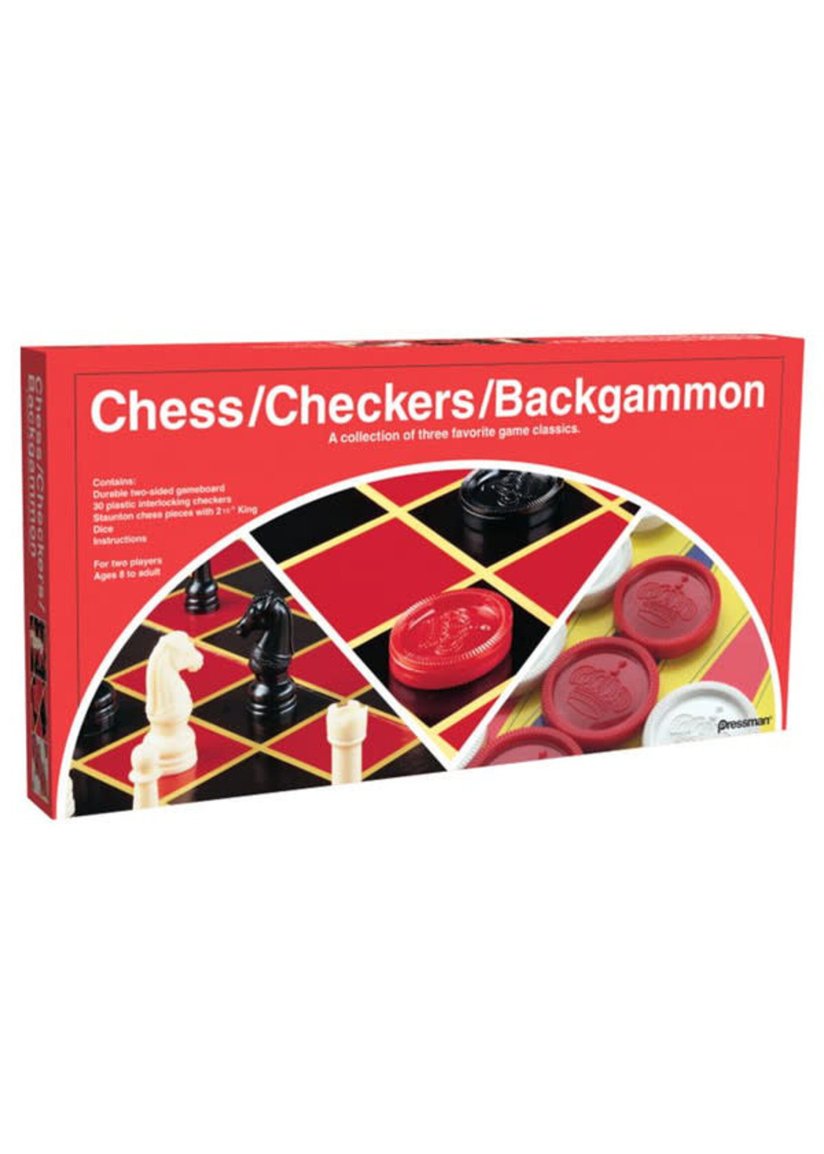 Pressman Toy Checkers/Chess/Backgammon-Folding Board