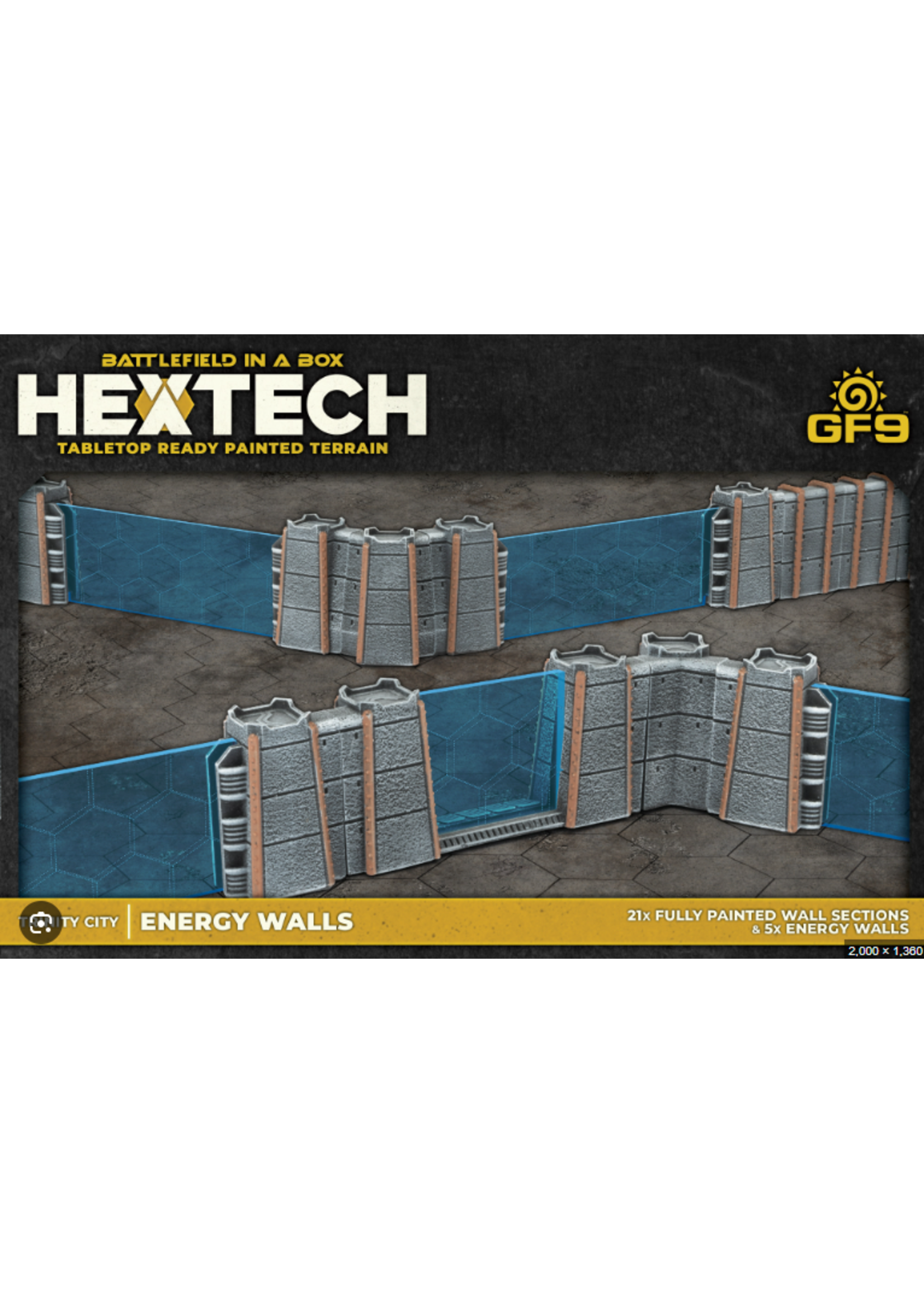 Gale Force 9 Hextech: Trinity City - Energy Walls (x26) - Grey/Blue