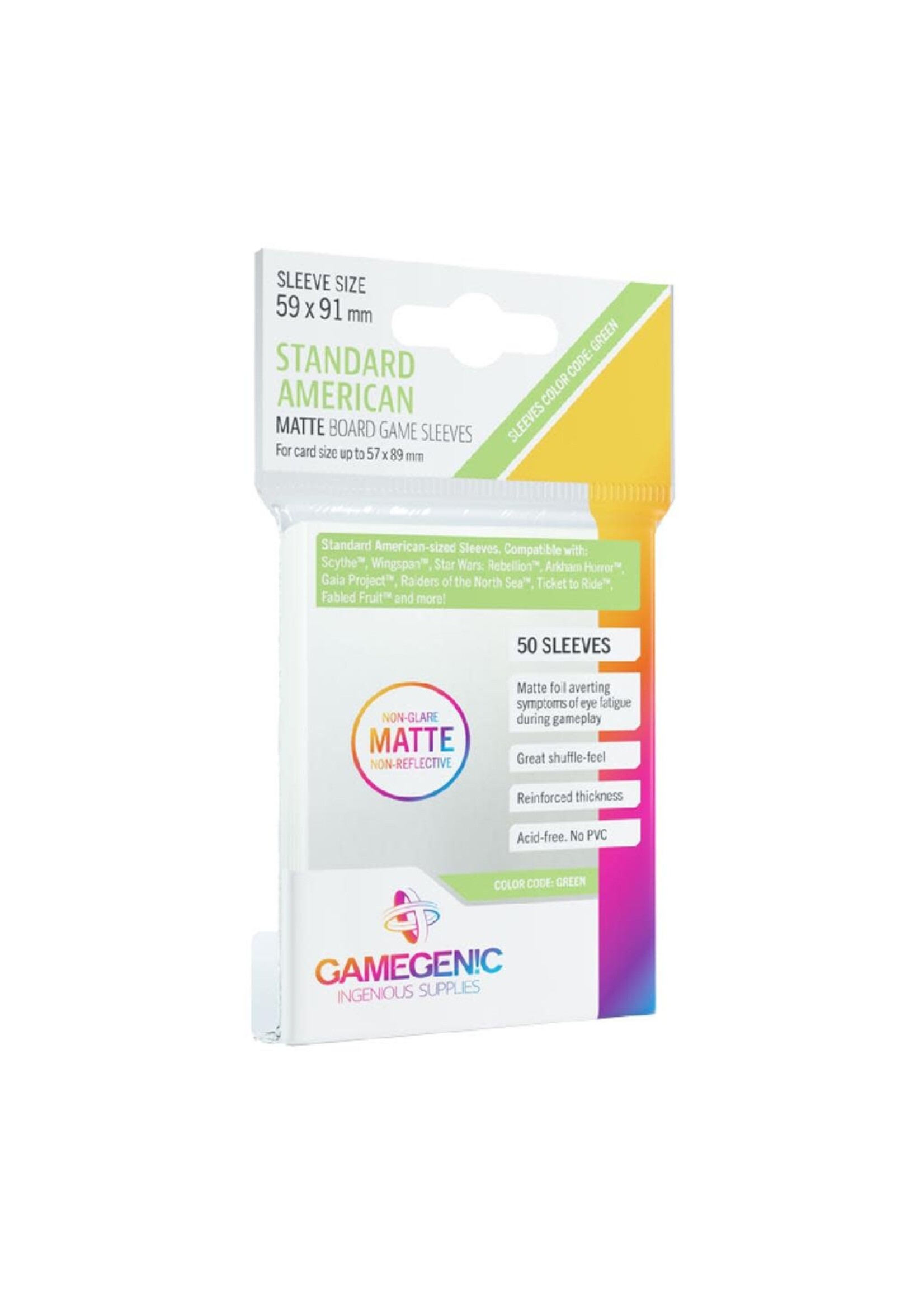 Gamegenic MATTE Sleeves: Standard American (59 x 91 mm)