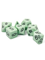 Chessex Opaque Poly 7 set: Pastel Green with black
