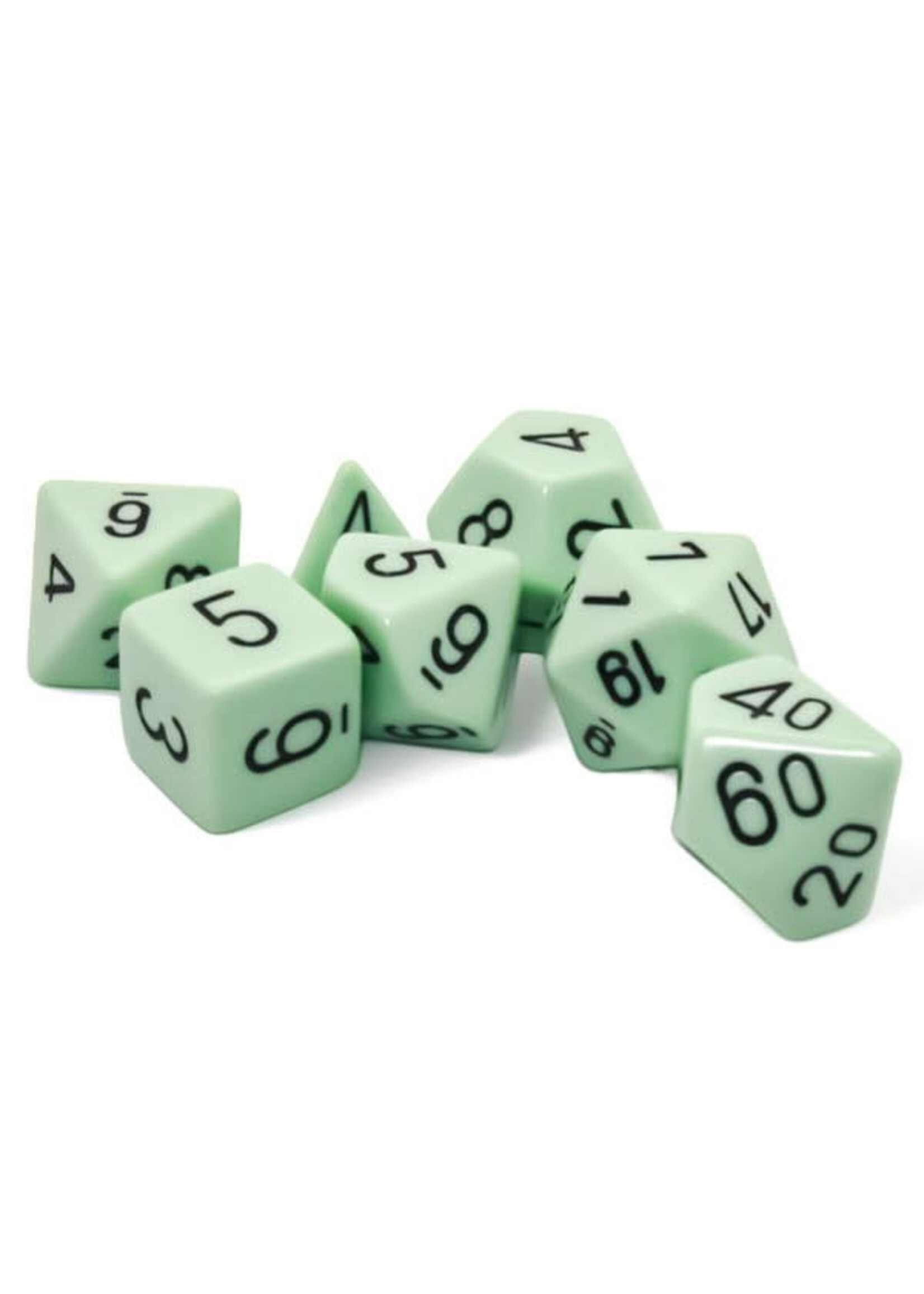 Chessex Opaque Poly 7 set: Pastel Green with black