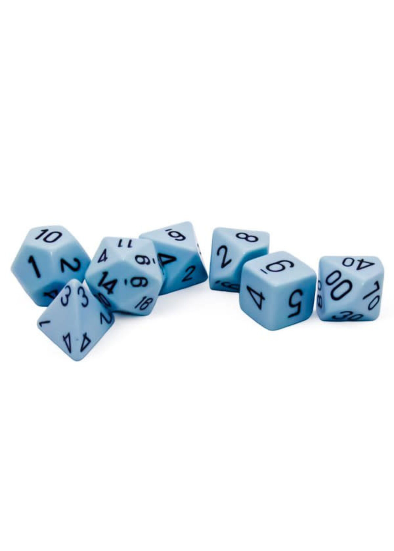 Chessex Opaque Poly 7 set: Pastel Blue with black