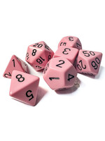 Chessex Opaque Poly 7 set: Pastel Pink with black