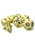 Chessex Opaque Poly 7 set: Pastel Yellow with black
