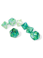 Chessex Borealis Luminary Poly 7set: Kelp w/ light green