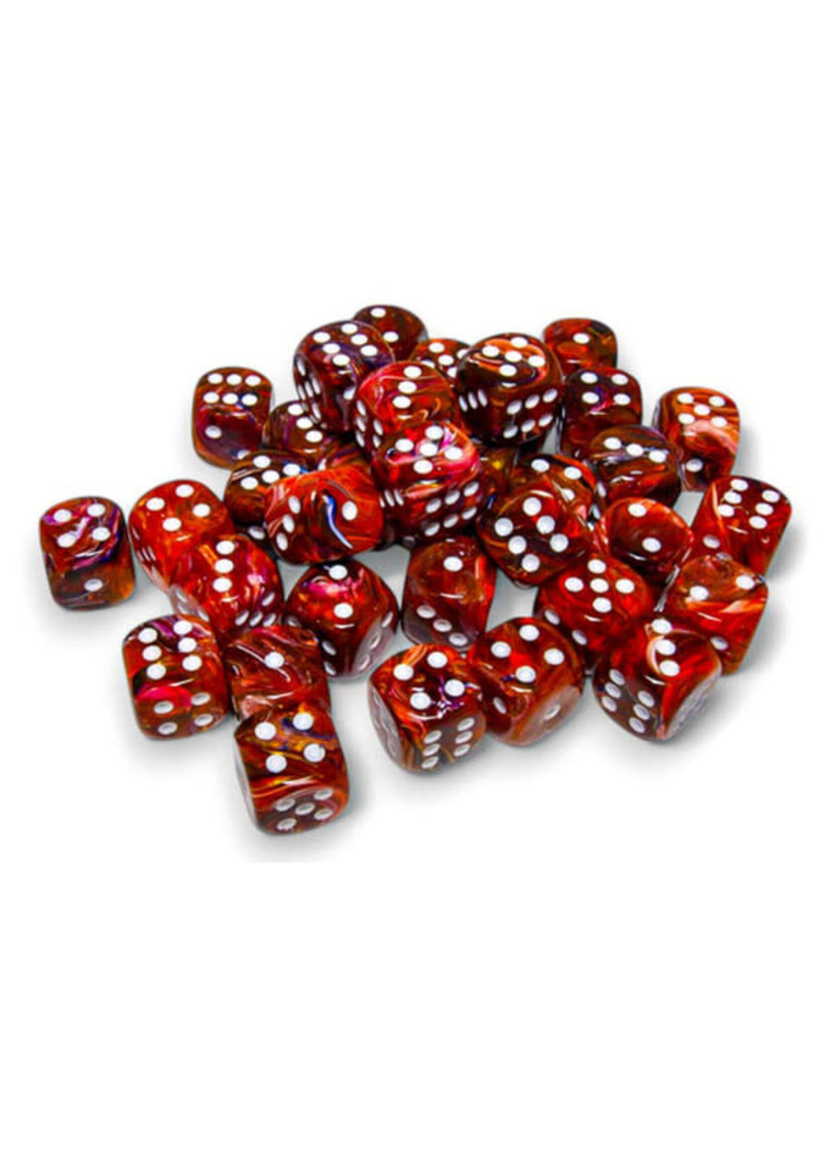 Chessex d6 Cube 12mm Festive Symphony w/ white (36)
