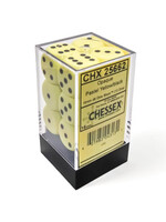 Chessex d6 Cube 16mm Opaque Pastel Yellow w/ black (12)