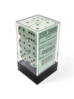 Chessex d6 Cube 16mm Opaque Pastel Green w/ black (12)