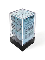 Chessex d6 Cube 16mm Opaque Pastel Blue w/ black (12)