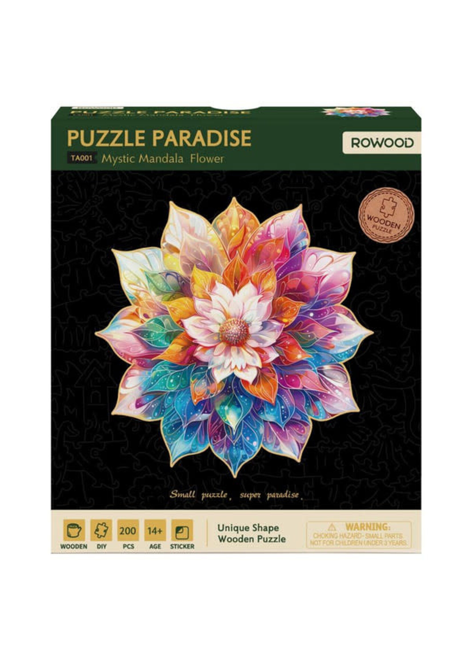 Robotime 200 piece Puzzle: Wooden: Mystic Mandala Flower