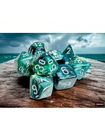 Chessex Lab Dice 9: Lustrous Neptune/grey Polyhedral 7-Die Set (with bonus die)