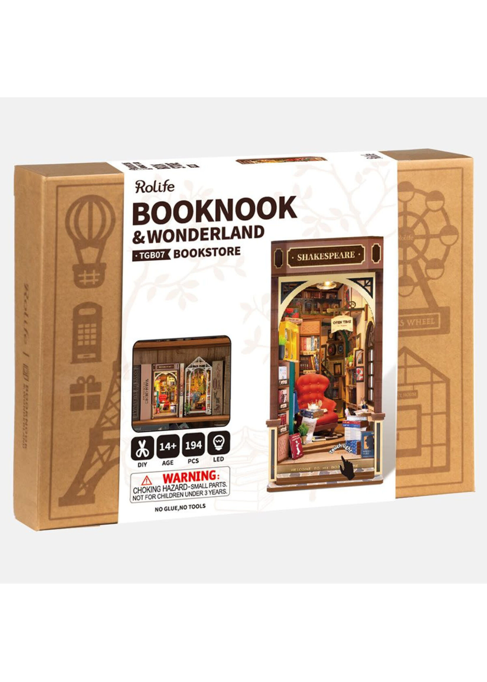 Robotime Bookstore Book Nook & Wonderland