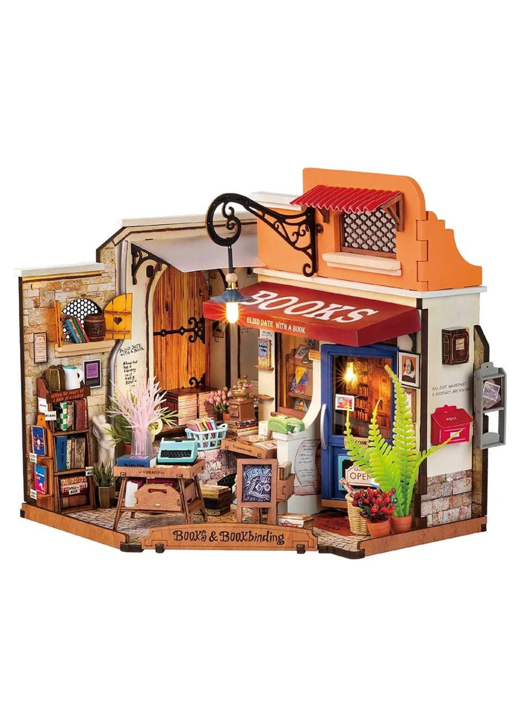 Robotime Corner Bookstore