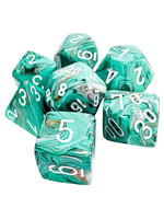 Chessex 7-set Mega Hedrals: Marble Oxi-Copper w/ White