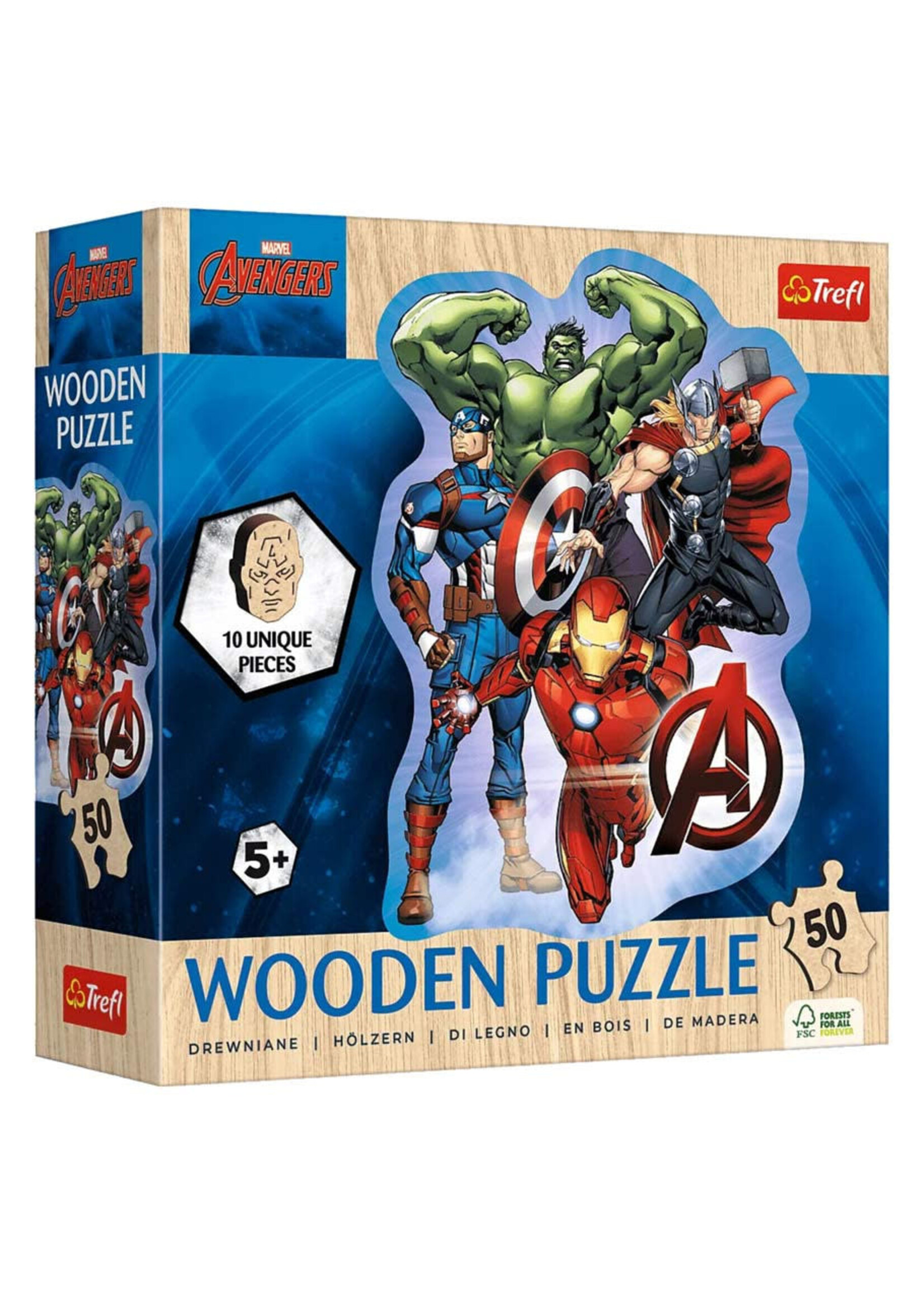 Trefl Puzzle: Marvel: Trefl Wooden: Avenger's Adventures 50 Piece