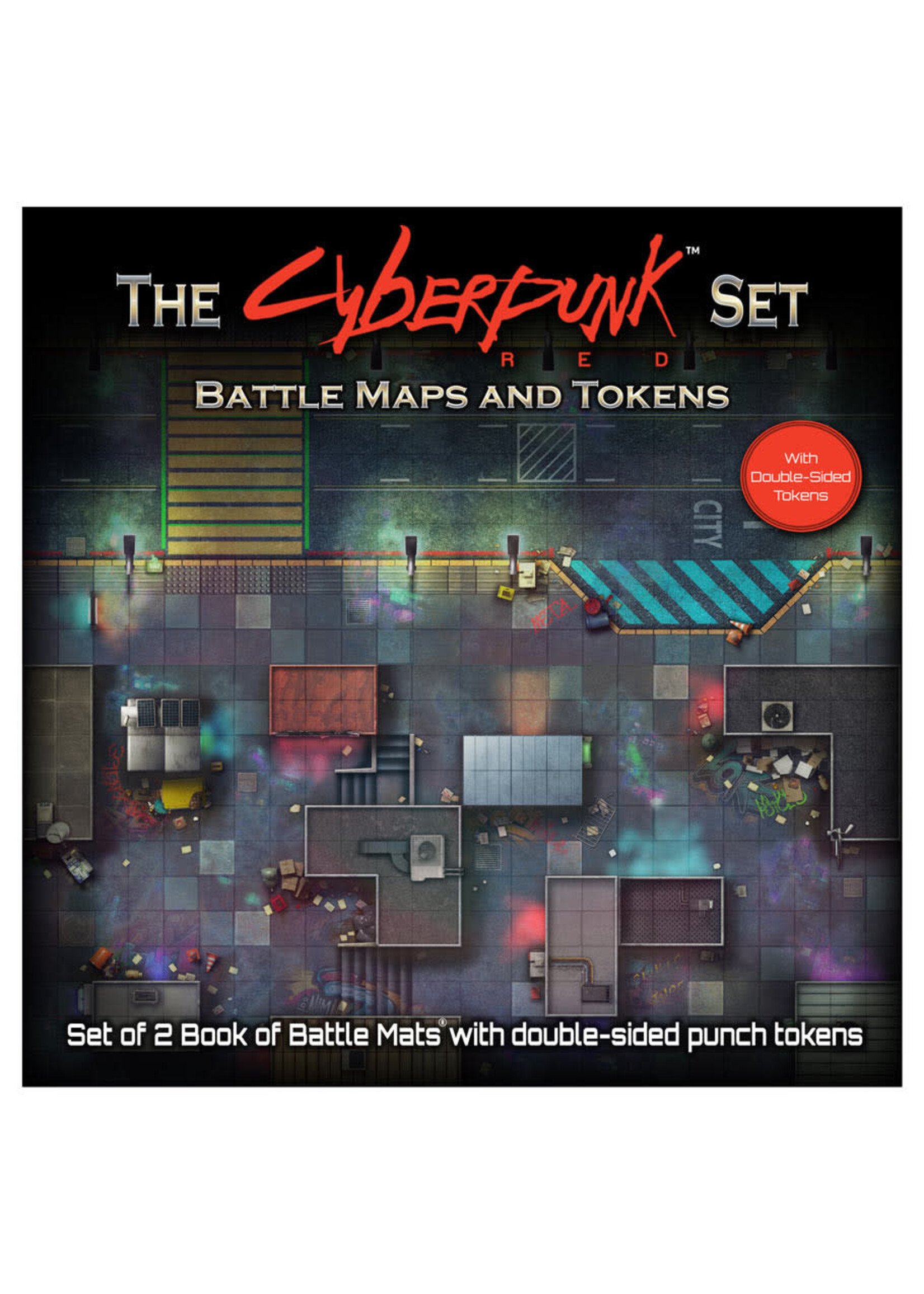 LOKE BATTLEMATS Cyberpunk: Book of Battle Maps & Tokens for Cyberpunk RED